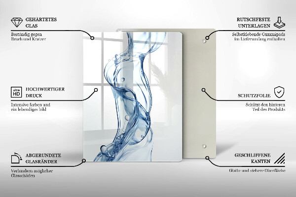 Chopping board glass Clean water