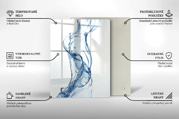 Chopping board glass Clean water