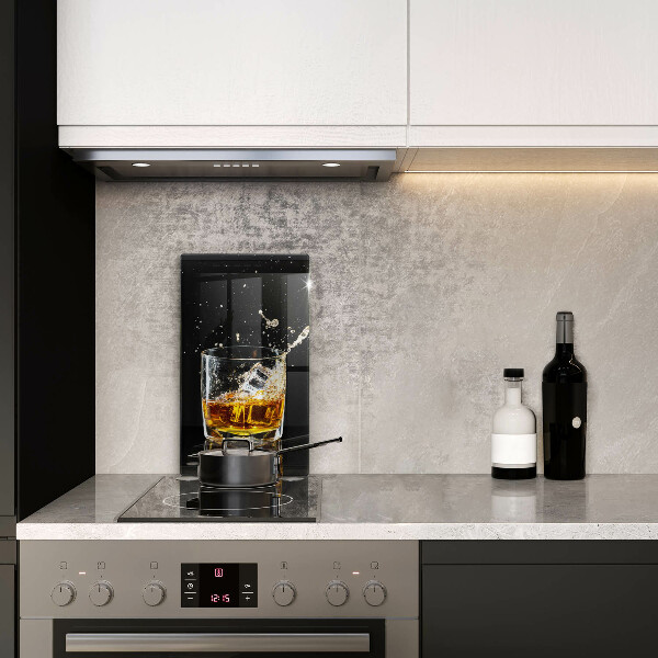 Chopping board glass A glass of whiskey