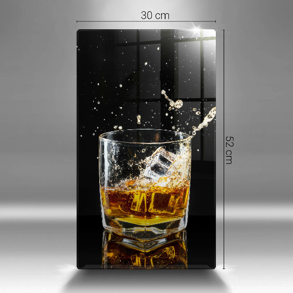 Chopping board glass A glass of whiskey