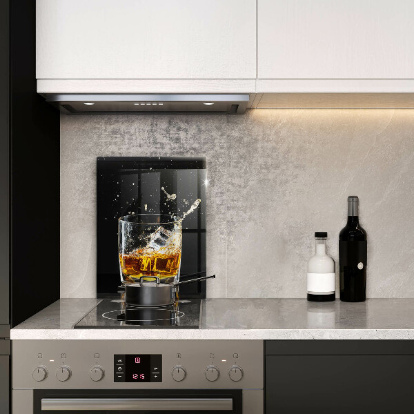 Chopping board glass A glass of whiskey