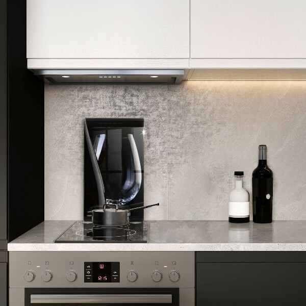 Chopping board glass A glass and a bottle