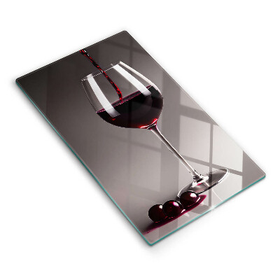 Chopping board glass Glass and grapes