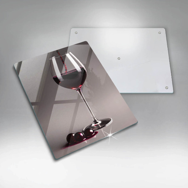 Chopping board glass Glass and grapes