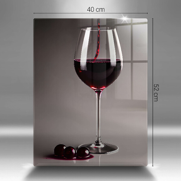 Chopping board glass Glass and grapes