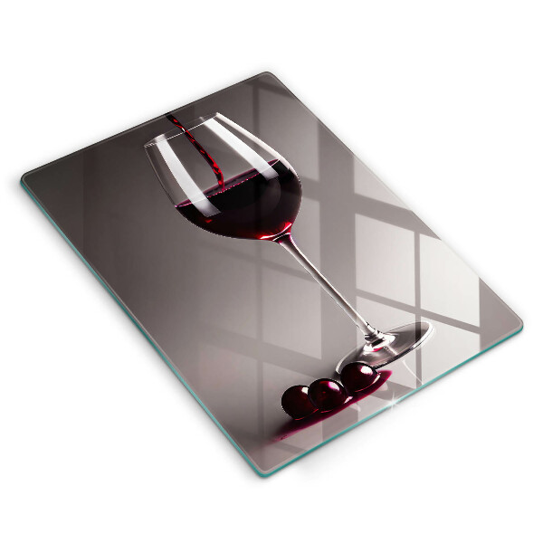 Chopping board glass Glass and grapes