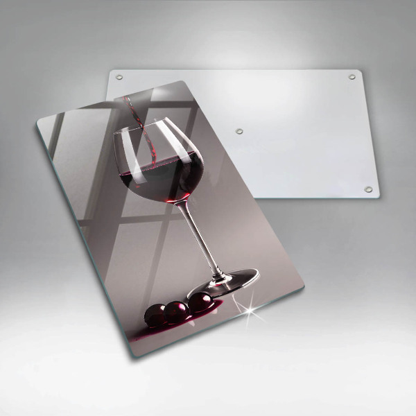 Chopping board glass Glass and grapes