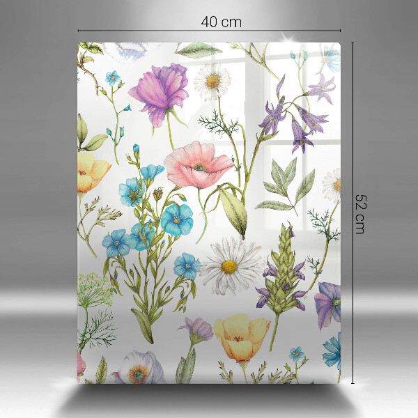 Chopping board glass Flowers illustration