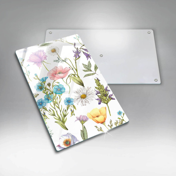 Chopping board glass Flowers illustration