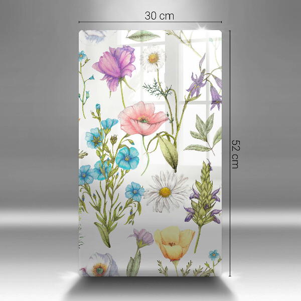 Chopping board glass Flowers illustration