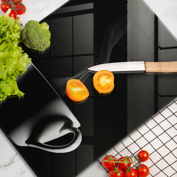 Chopping board glass A cup of tea