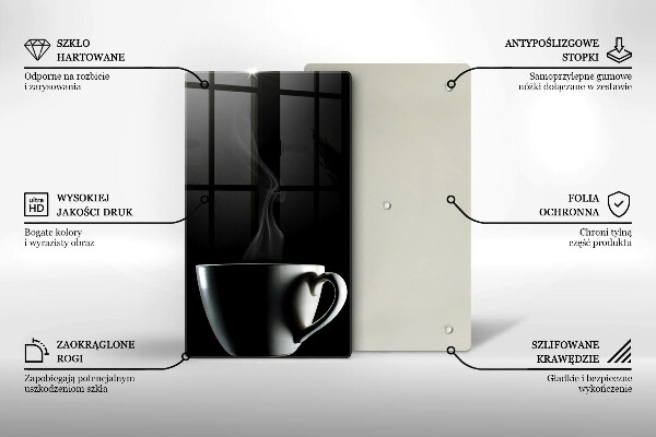 Chopping board glass A cup of tea