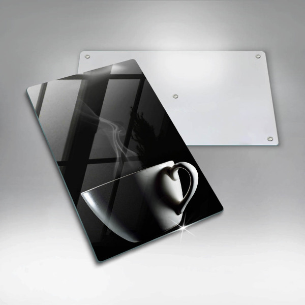 Chopping board glass A cup of tea