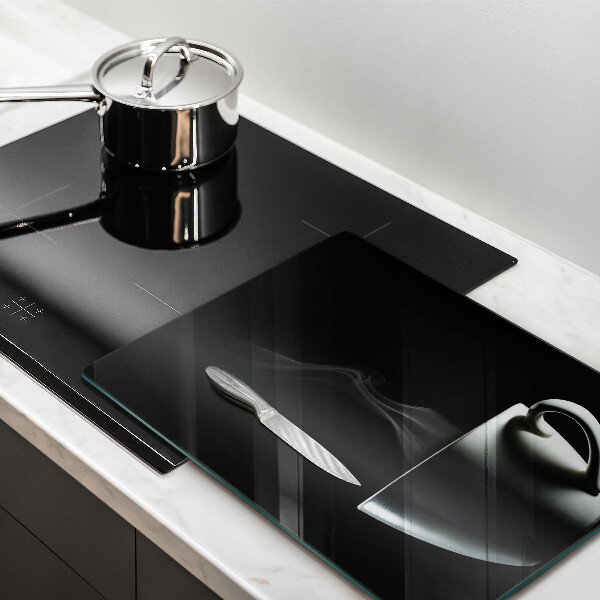 Chopping board glass A cup of tea