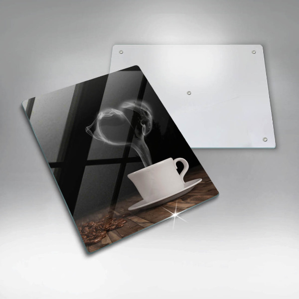 Chopping board glass Coffee cup heart