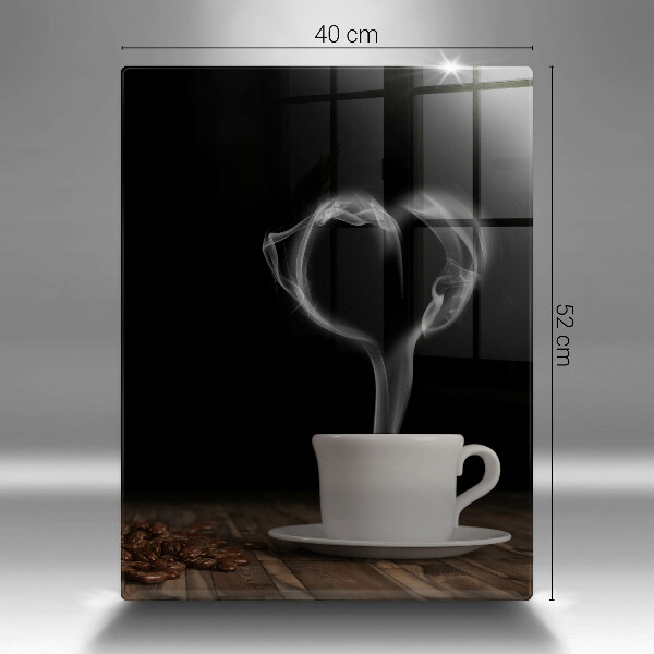 Chopping board glass Coffee cup heart