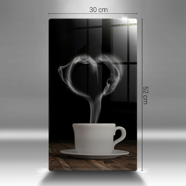 Chopping board glass Coffee cup heart