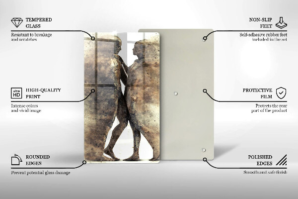 Chopping board glass Bodies of people in love