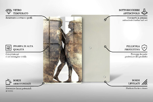 Chopping board glass Bodies of people in love