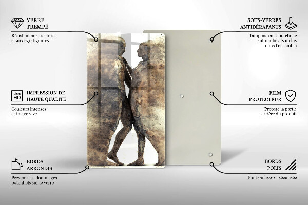 Chopping board glass Bodies of people in love
