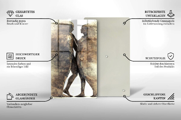 Chopping board glass Bodies of people in love