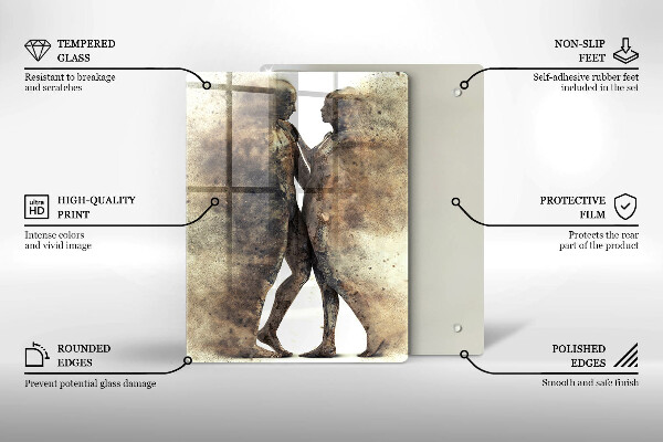 Chopping board glass Bodies of people in love