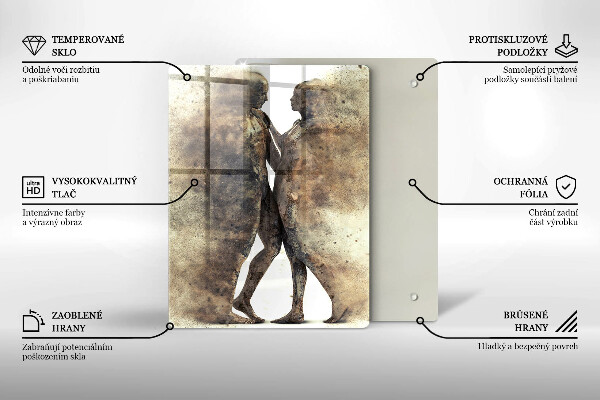 Chopping board glass Bodies of people in love