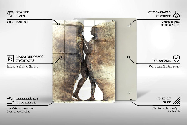 Chopping board glass Bodies of people in love