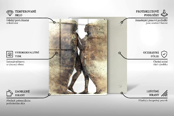 Chopping board glass Bodies of people in love