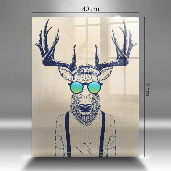 Chopping board glass Illustration Man Jeleń