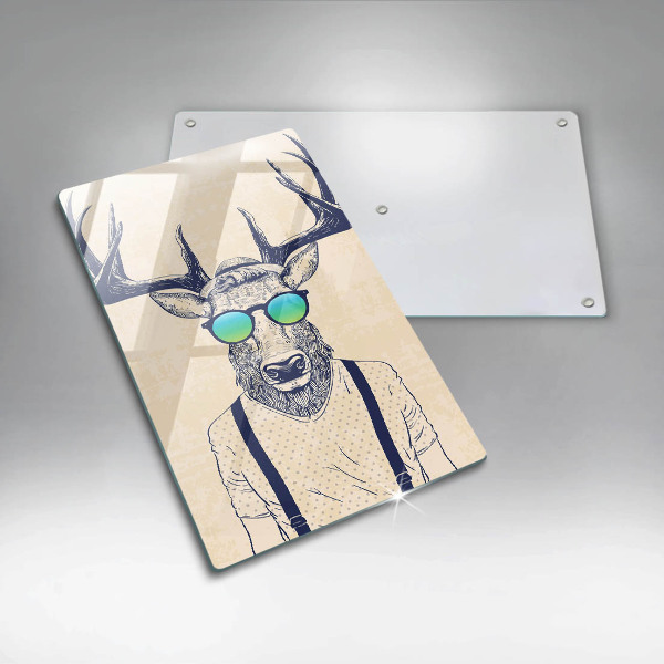 Chopping board glass Illustration Man Jeleń