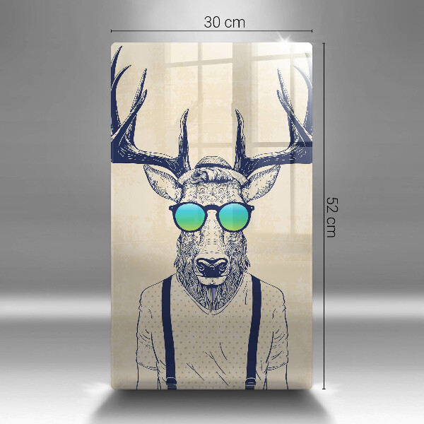 Chopping board glass Illustration Man Jeleń
