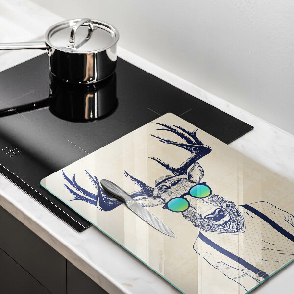 Chopping board glass Illustration Man Jeleń