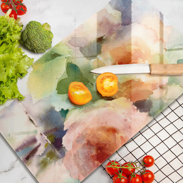 Chopping board glass Painted flowers