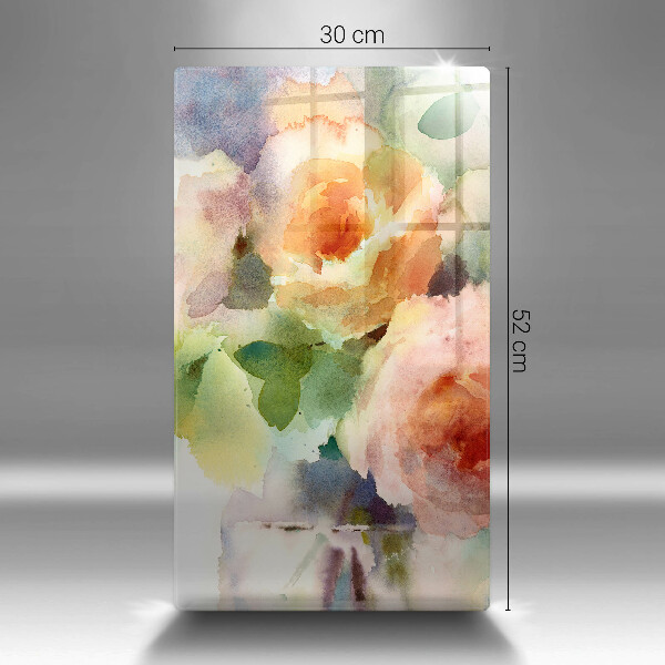 Chopping board glass Painted flowers