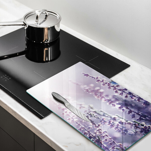 Chopping board glass Field flowers and butterfly