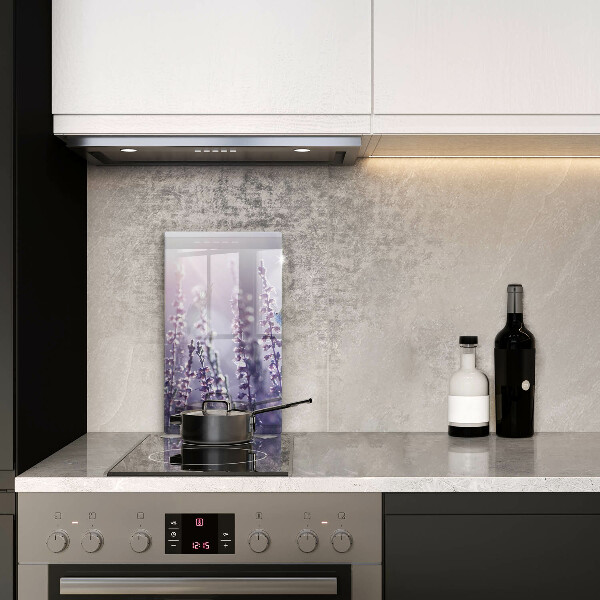 Chopping board glass Field flowers and butterfly