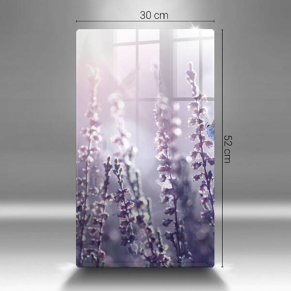 Chopping board glass Field flowers and butterfly