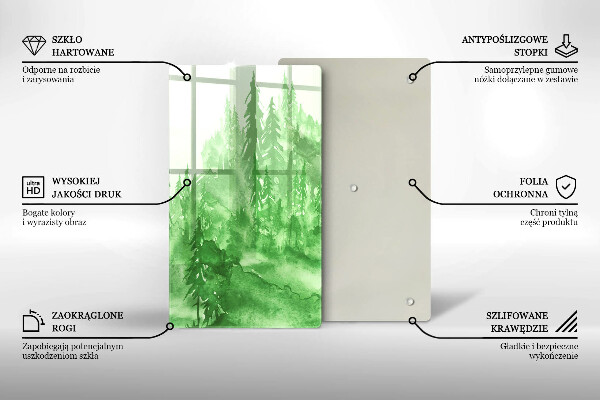 Chopping board glass Painted forest