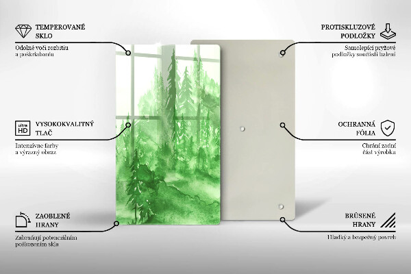 Chopping board glass Painted forest