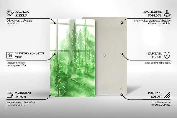 Chopping board glass Painted forest