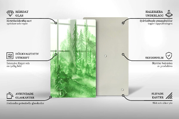 Chopping board glass Painted forest