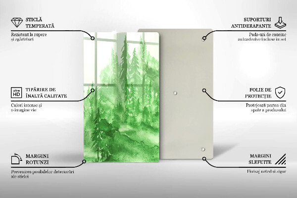 Chopping board glass Painted forest
