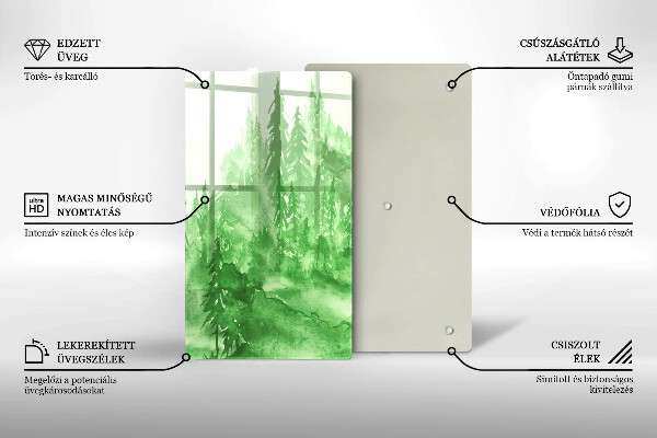 Chopping board glass Painted forest
