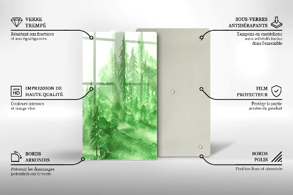 Chopping board glass Painted forest