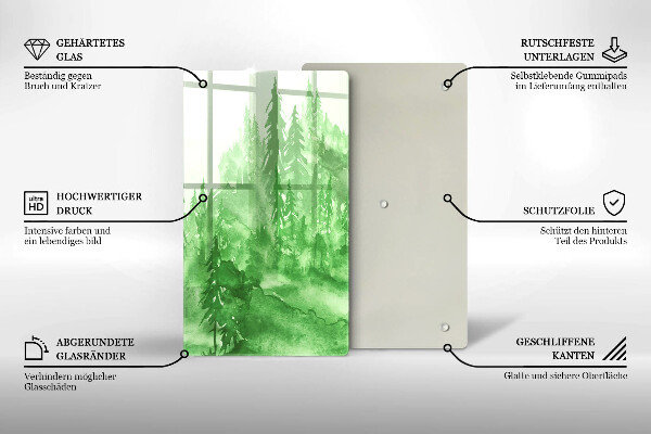Chopping board glass Painted forest