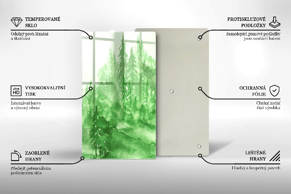 Chopping board glass Painted forest