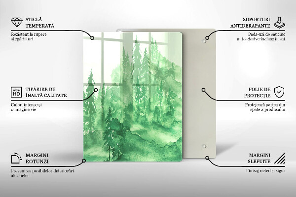 Chopping board glass Painted forest