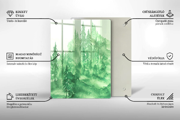 Chopping board glass Painted forest