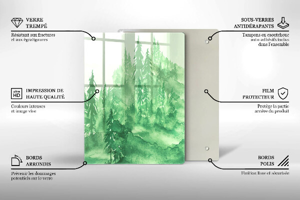 Chopping board glass Painted forest